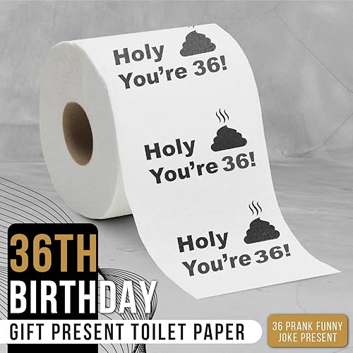 Miniatura 2 de Papel higiénico para decoración de cumpleaños número 36 para hombres y mujeres, diseño divertido y novedoso, gran risa divertida, ecológico, ultra