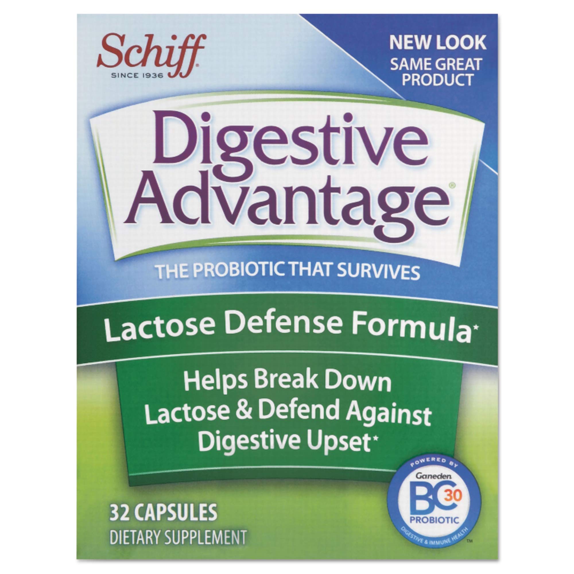 SchiffDigestive Advantage Lactose Defense Formula, 32 Capsules