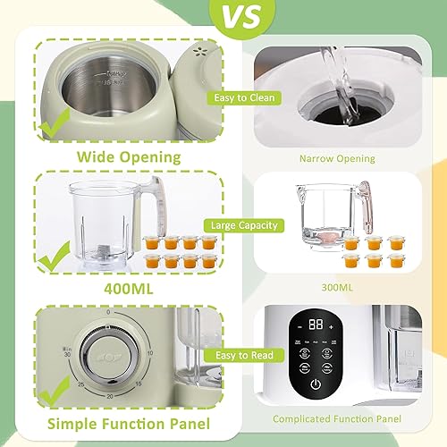 Miniatura 5 de Máquina de alimentos para bebés, procesador de alimentos y vaporizador 4 en 1, licuadora de puré, máquina multifuncional para hacer puré de bebé