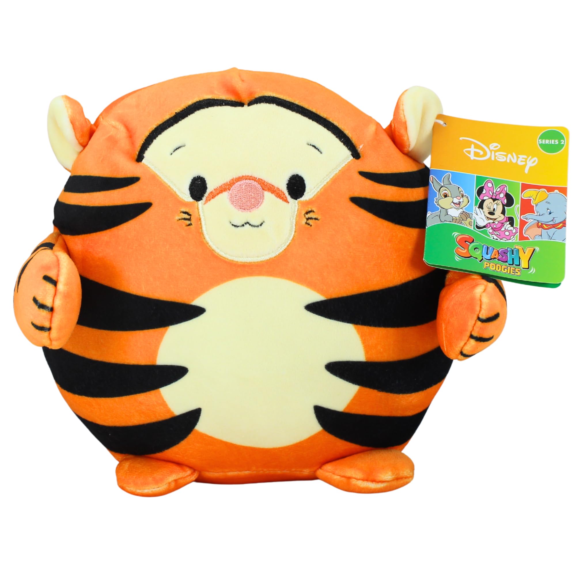 Disney Classics Squashy Podgies 9" 22cm Plush Toys With Embroidered Features - (Tigger)