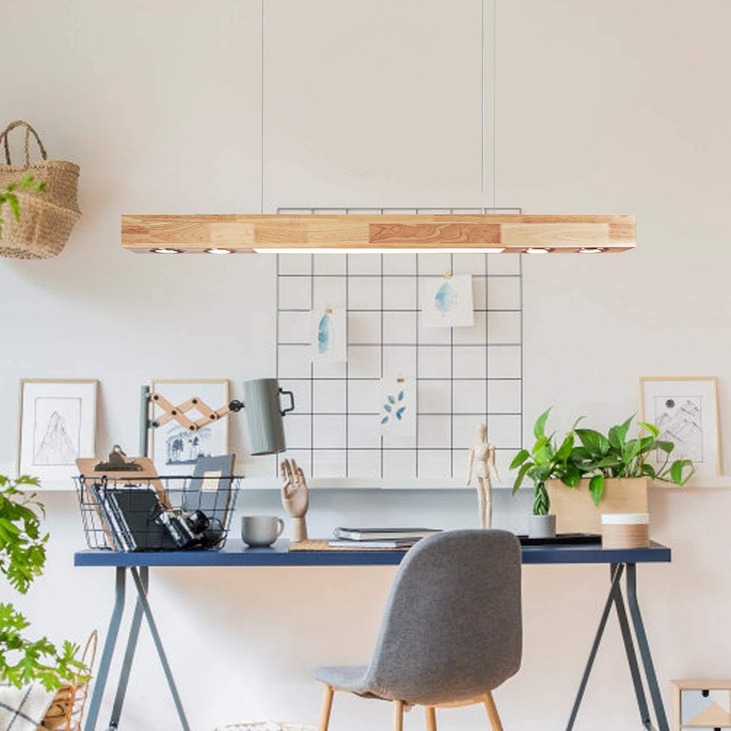 Dimmbare LED Hängeleuchte Mit Fernbedienung – Rustikales Metall-Design, Höhenverstellbar, 60W