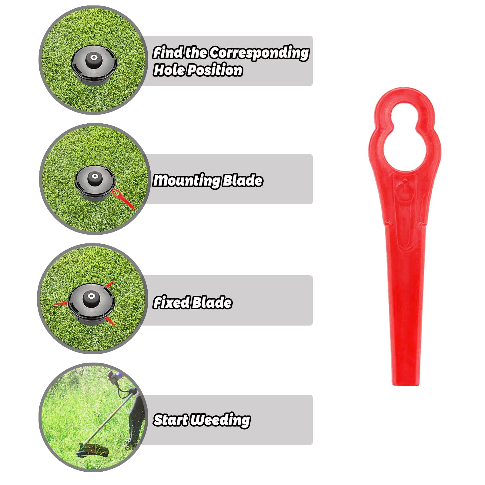 60 Lame Ricambio Per Decespugliatore - Plastica ABS, Per Tagliabordi | Manutenzione Giardino