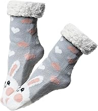 1 Pair Women's Cuddly Christmas Socks Size 36-41 Warm Socks Hut Socks Winter Socks House Socks with Non-Slip Nubs