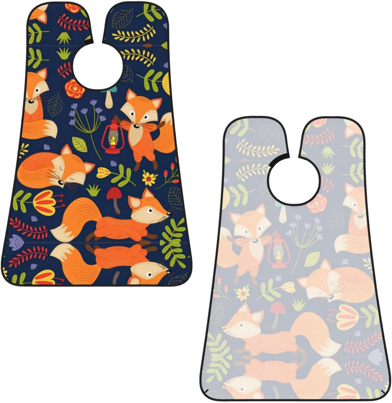 Cute Animal Fox Flower Print Beard Bib Apron, Shaving Apron For Dad, Men'S Hair Catcher For Shaving Best Gifts For Dad