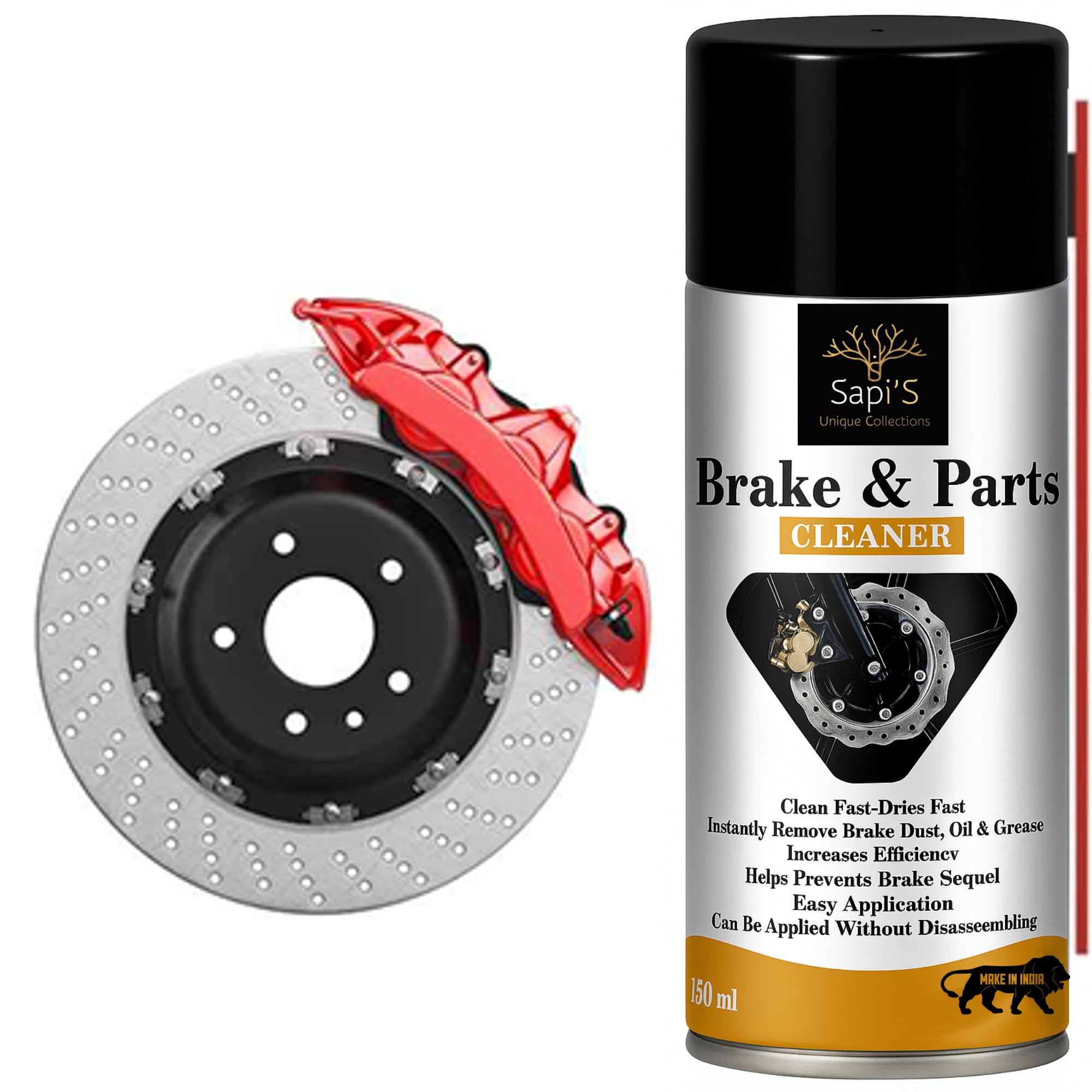 Sapi'S Brake & Parts Cleaner, Fast Dry Degreasing Spray for Brakes & Engine Parts, 150ml