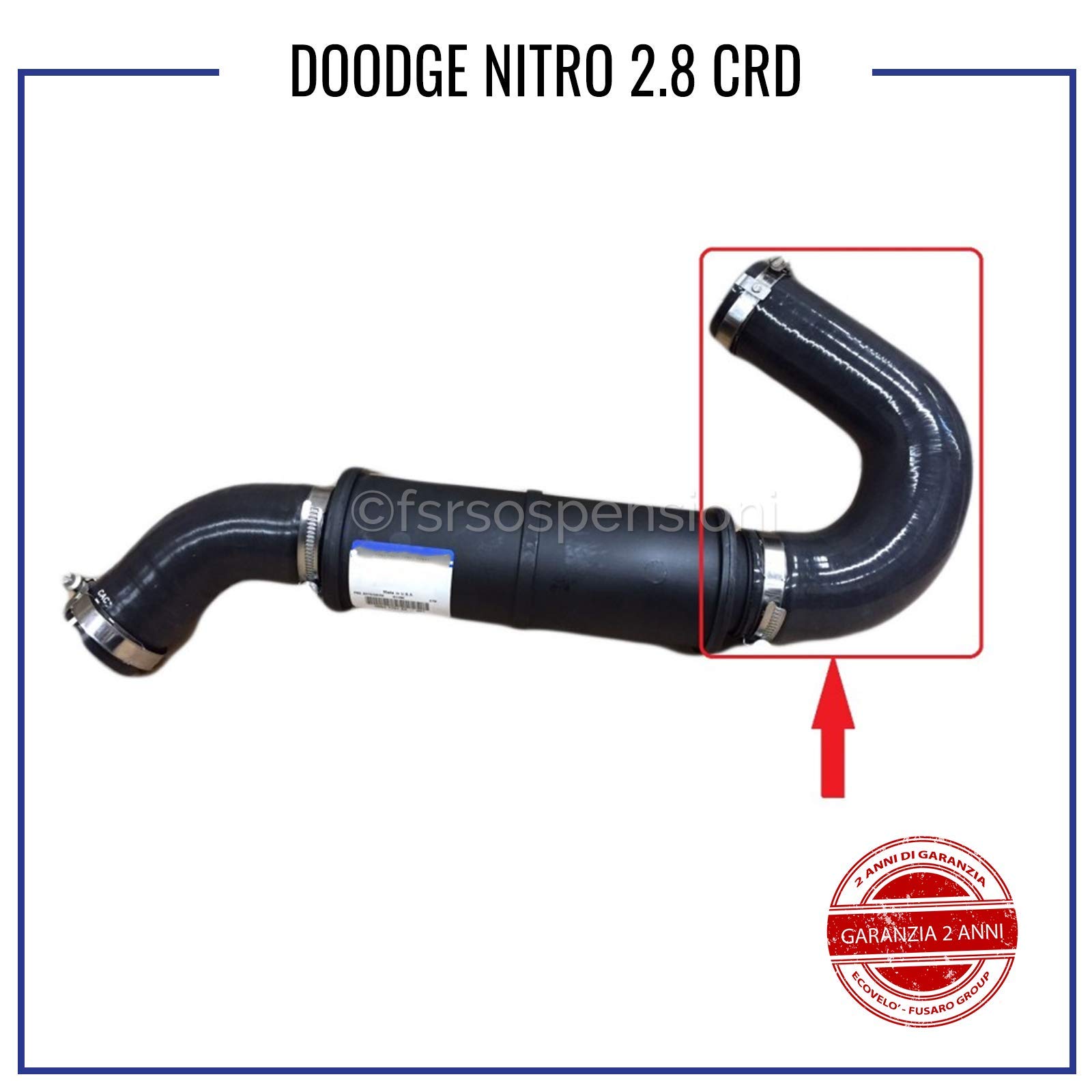FSR Intercooler Schlauch Für IVECO Daily – Kevlar, 5 Mm Wand, Ø 54/58 Mm, Schwarz