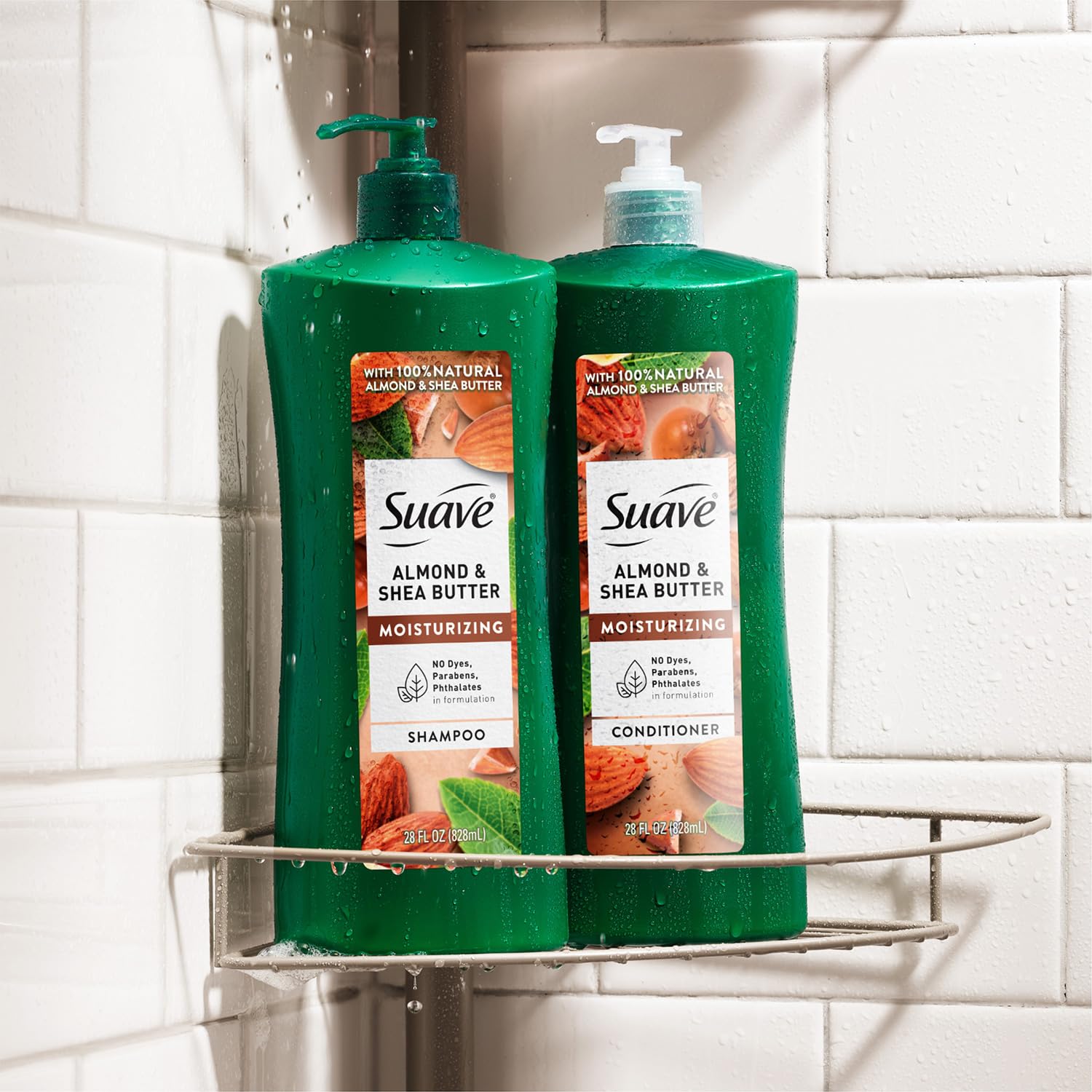 Suave Shampoo and Conditioner Set, Keratin Infusion + Almond & Shea Butter – Frizz Control and Moisturizing Hair Care Bundle, 28 Oz Ea (4 Piece Set) - Image 5