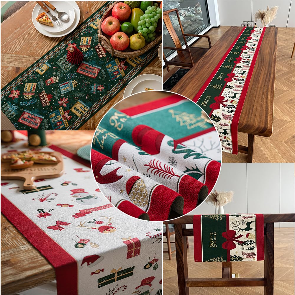 Chemin De Table De Noël Morbuy - Lin Imprimé étoiles Argentées - Dimensions 180 X 36 Cm - Décoration De Table Festive Pour Noël, Hiver, Fêtes Et Repas De Famille