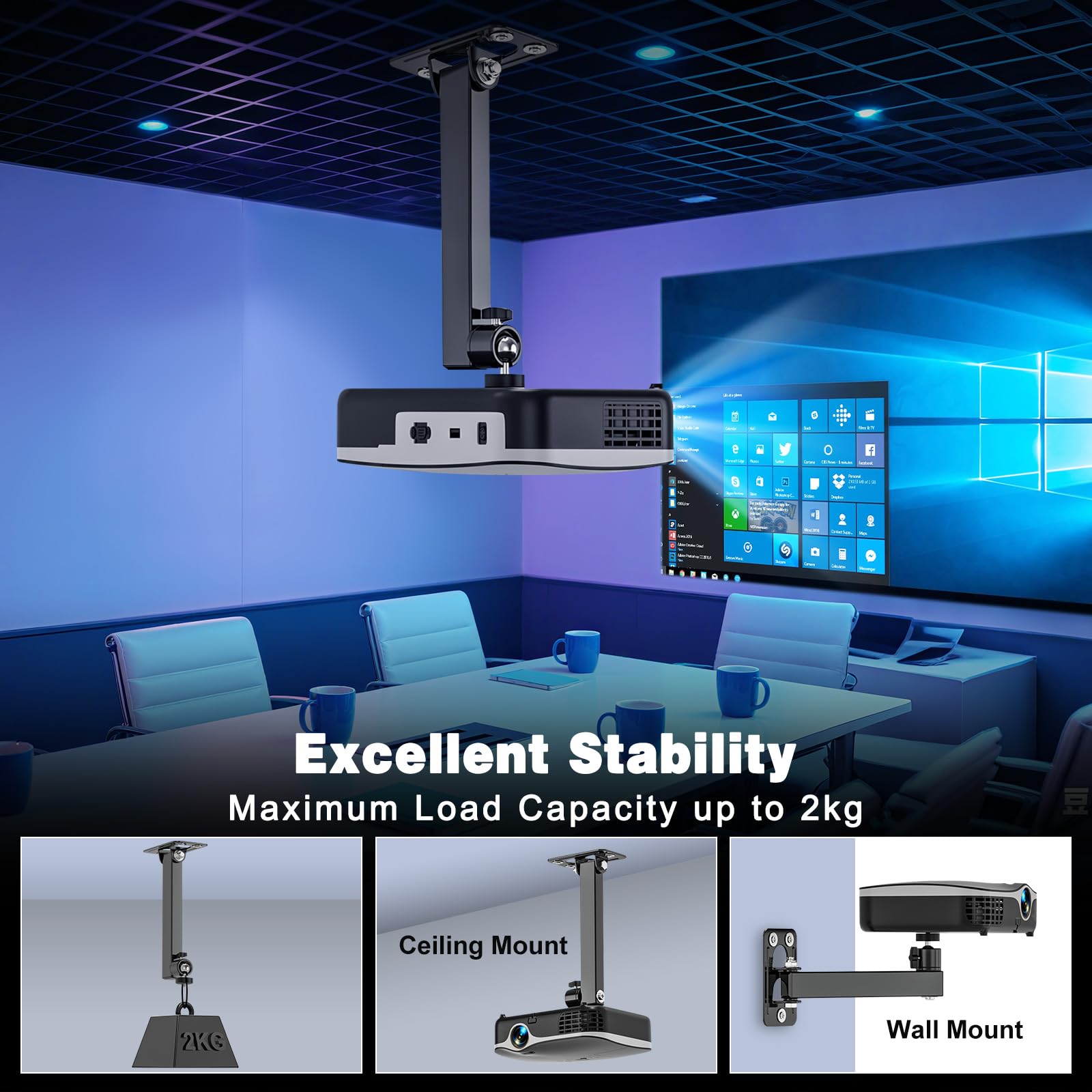 Mount For Single Hole Mini Projectors Mini Ceiling Wall Projector Mount ...