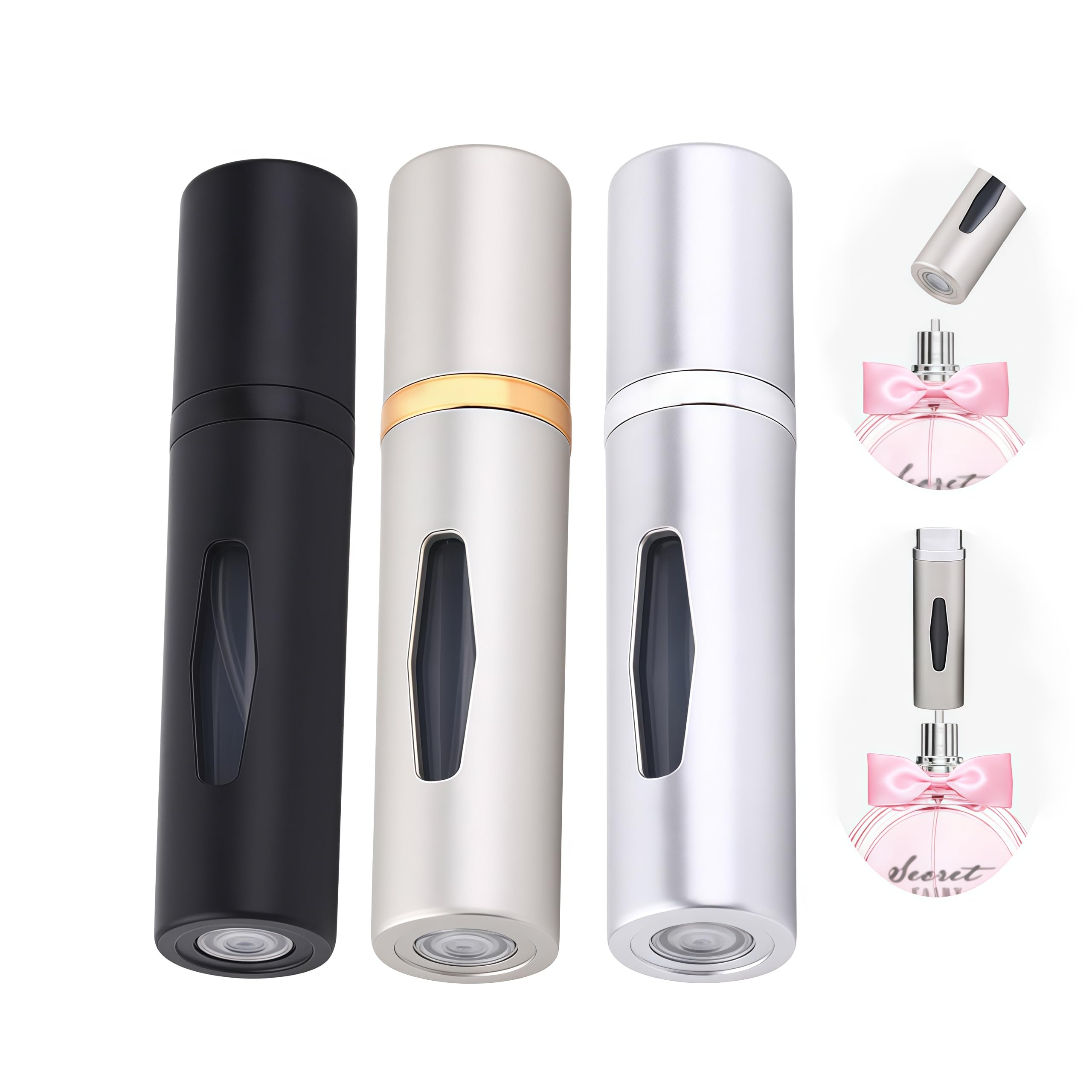 3PCS Refillable Perfume Atomizer Bottles, Portable Mini Separate Perfume Bottle, Refillable Cosmetic Spray Bottles, Travel and Outings Spray Boxes