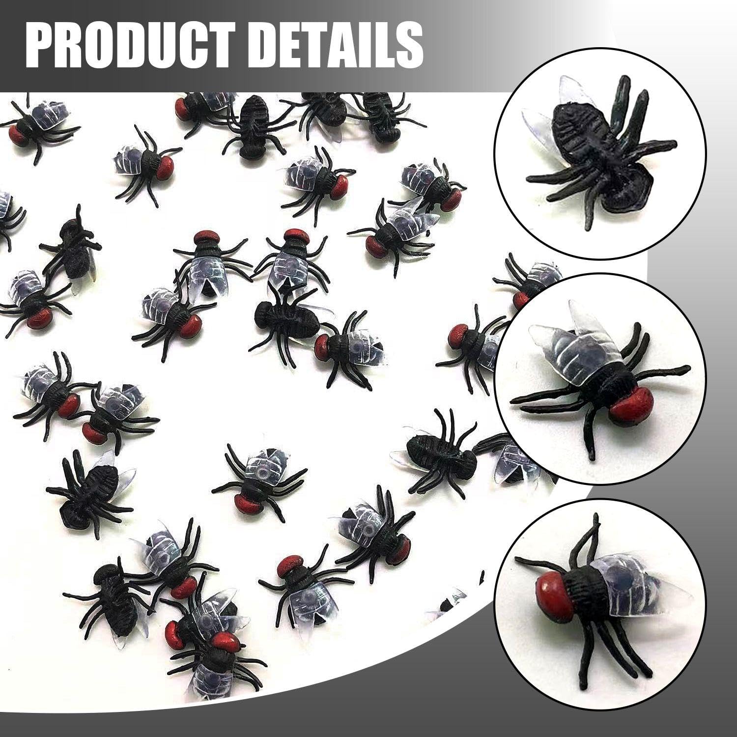 TVSVKWE 50 Pieces Of Simulated Fly, Small Plastic Toys, Creative Spoof Horror Props, Convenient Mini Models, Party Decorations - Image 3