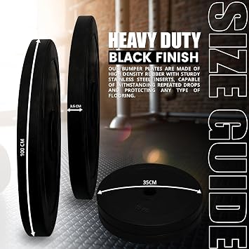 MAXSTRENGTH 2 Olympic Bumper Rubber Weight Plates Gym Body Building Disc 15kg 5cm
