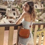 Crossbody Bags for Women Small Pu Leather Over the Shoulder Purses and Flap Cross Body Handbags with Multi Pockets