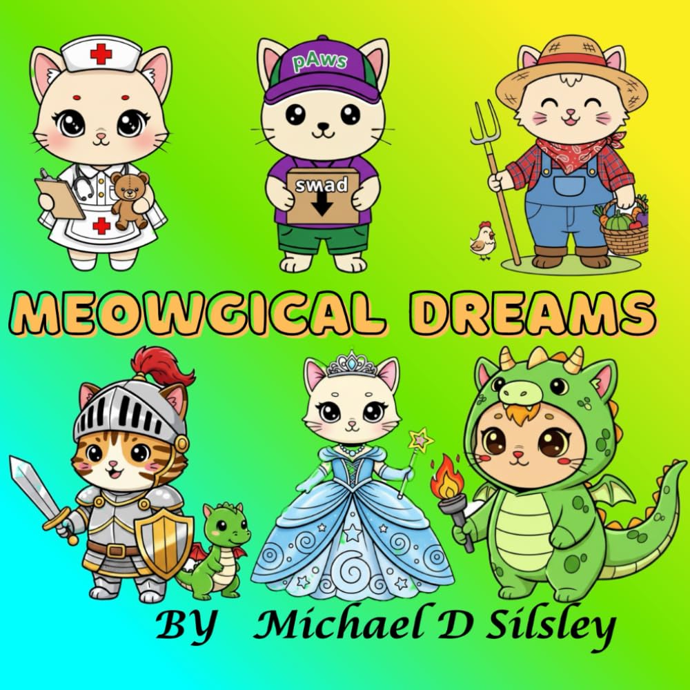 Meowgical Dreams: Easy Coloring Fun with Playful Cats _ Bold lines, Cozy Scenes, and Meowgical Moments