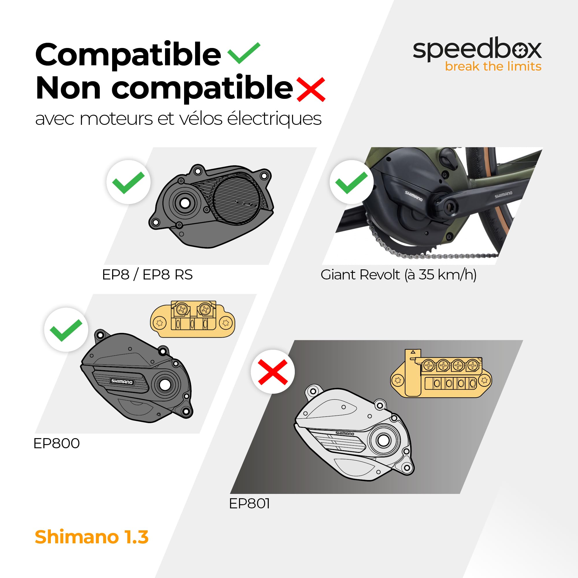 SpeedBox 1.3 Module de Performance E-Bike, Shimano EP8 et EP8 RS | Vitesse d'assistance réglable, Compatible EP8 et EP8 RS, Non compatible avec EP801 ou SpeedBox Connect