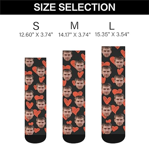 Miniatura 4 de D-Story Calcetines de cara personalizados, foto personalizada en calcetines, calcetines deportivos unisex para hombres y mujeres