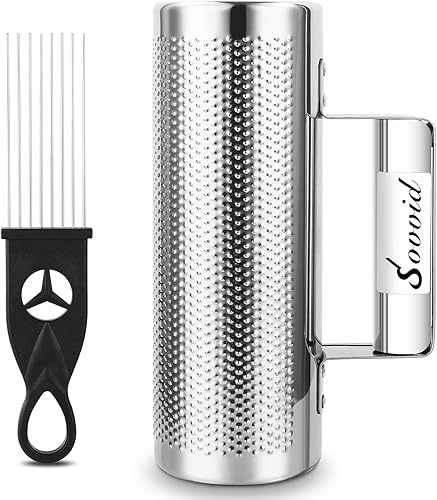 Sovvid Guiro - Coctelera de acero inoxidable de 8 x 3 pulgadas con raspador de percusión latina, instrumentos musicales de acompañamiento de banda