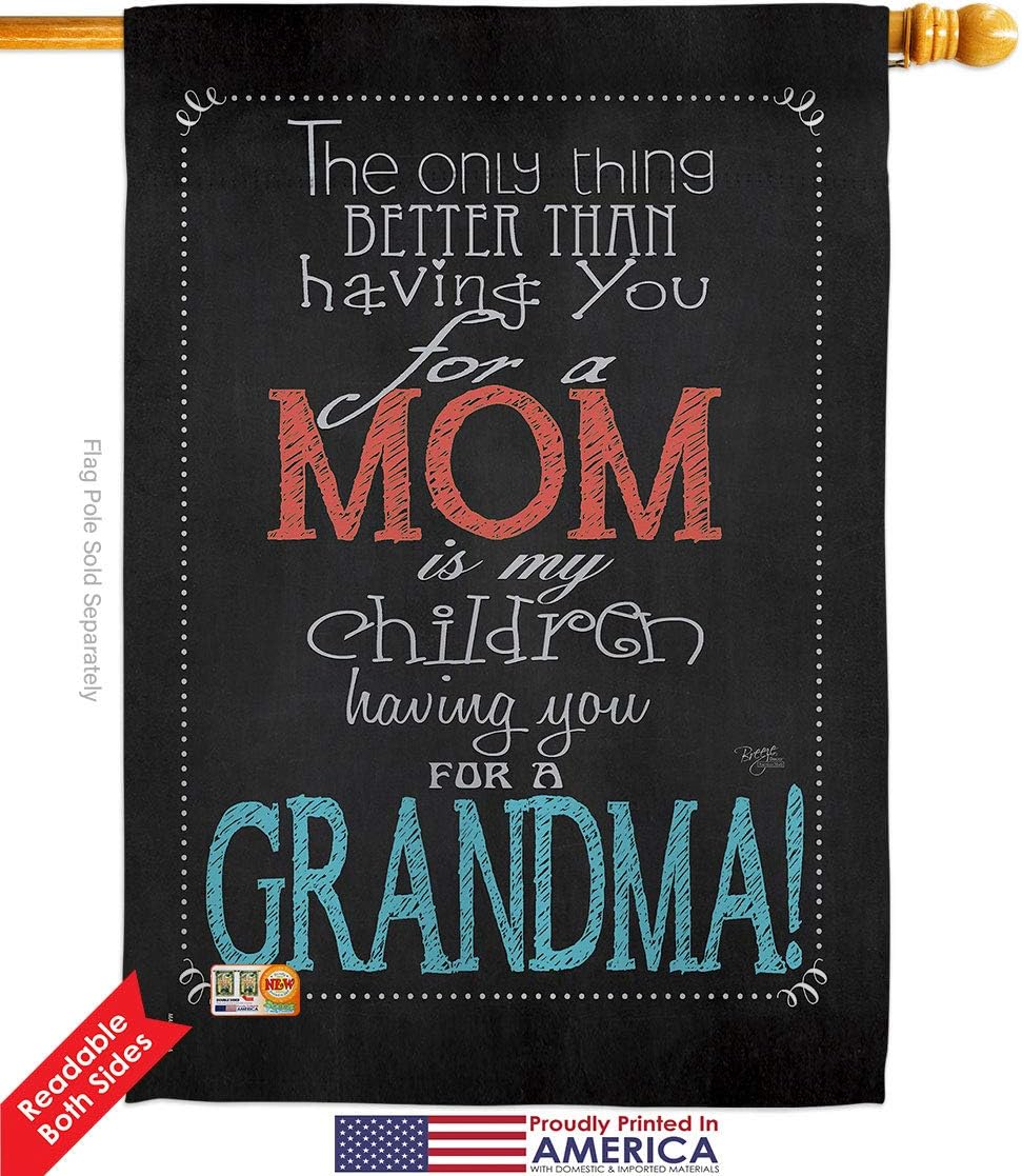 Mom Grandma House Flag Set Family Mother Day Mama Love Flowers Parent Sibling Relatives Grandparent Small Decorative Gift Yard Banner Double-Sided Made In USA 28 X 40