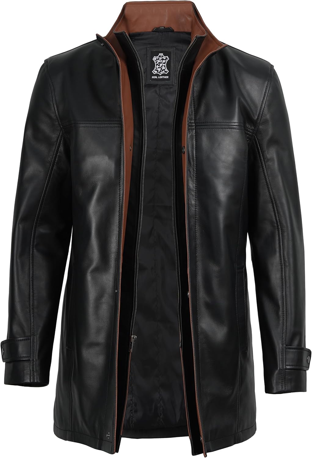 Decrum Leather Coats Men Real Lambskin Casual Car Coat Style Men Leather Jacket - Image 2