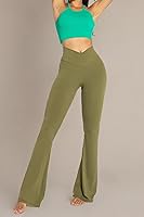 Vista 77 de Sunzel - Leggings acampanados para mujer, con control de abdomen, cintura cruzada y pierna ancha