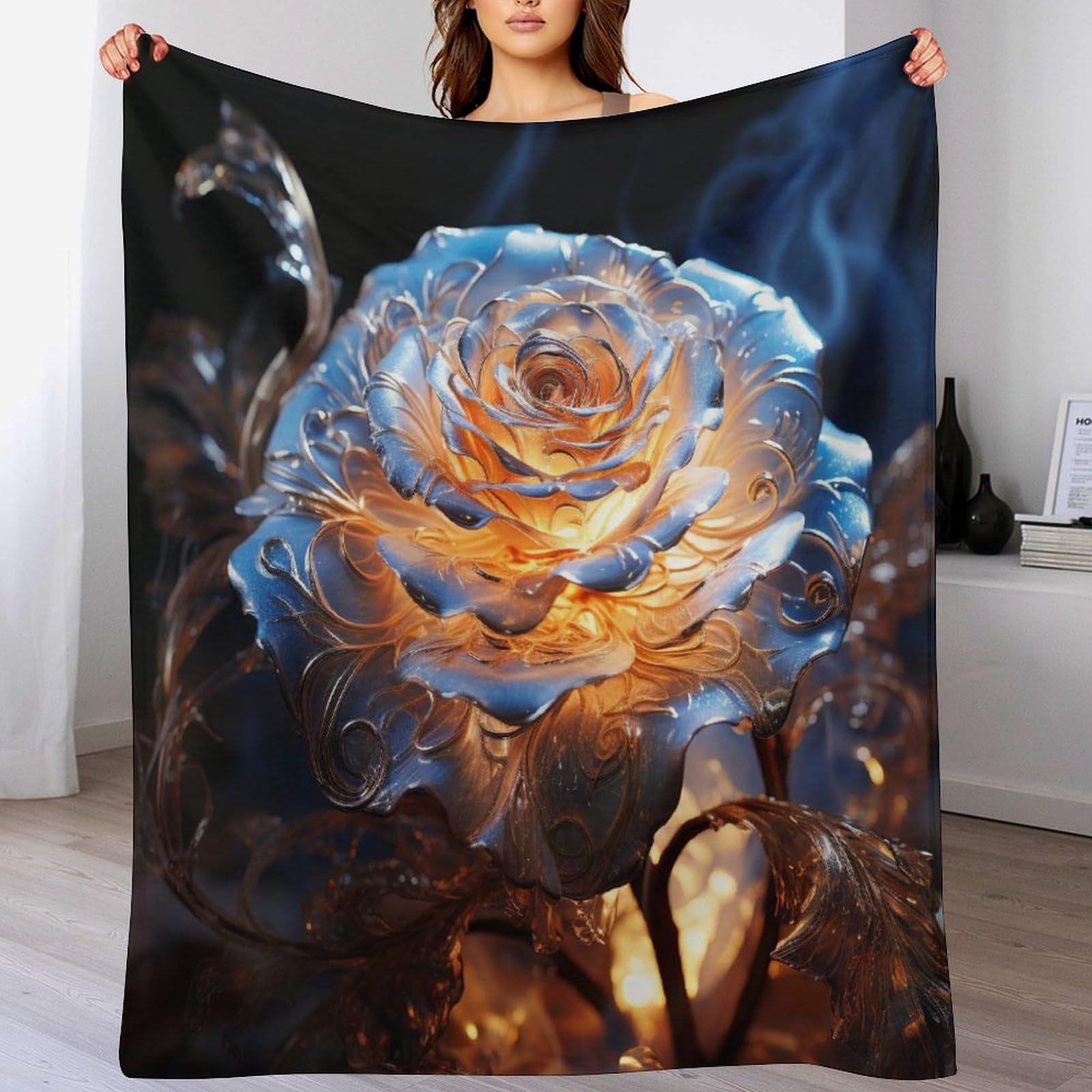 Manta de franela suave para sofá o cama de 130 x 180 cm color gris