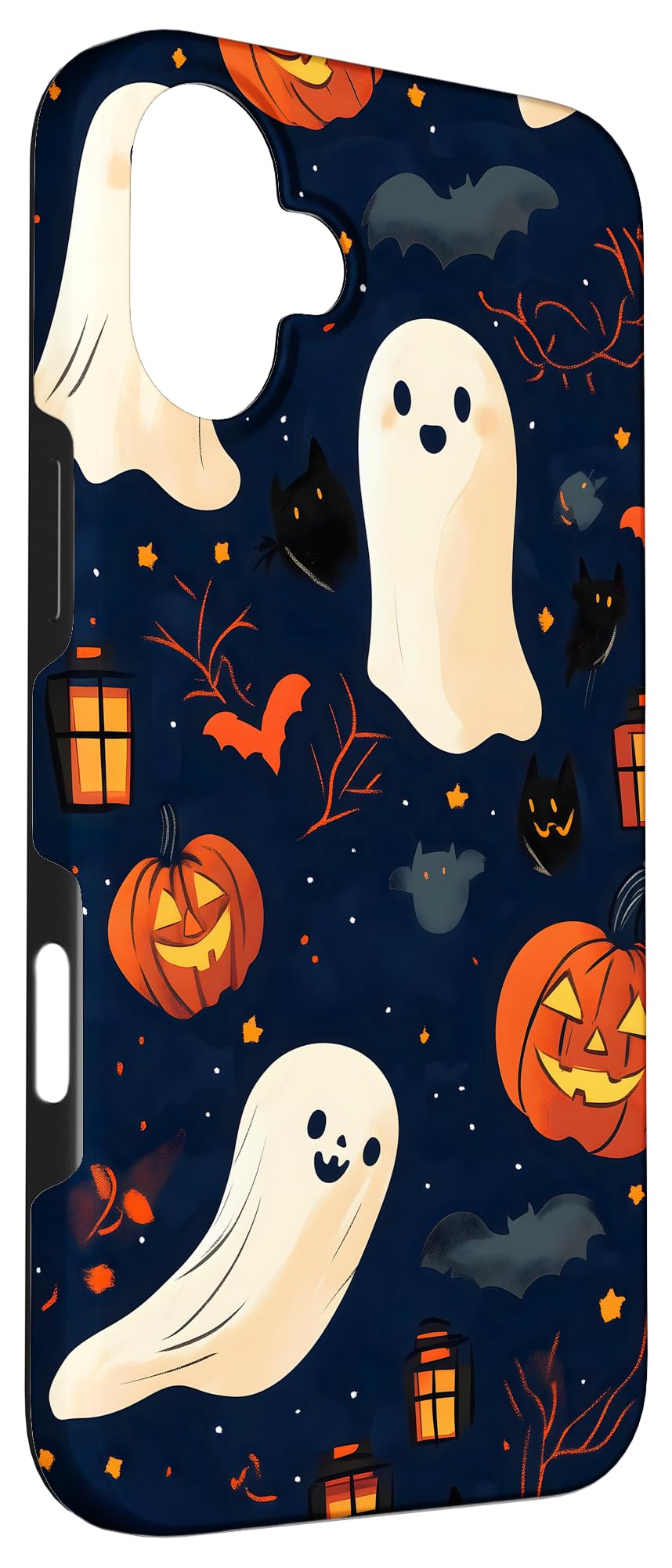 Ghostly Halloween Pattern Case for iPhone 16 Plus - Image 3