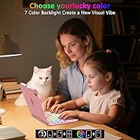 Vista 3 de FUWANG Funda con teclado y panel táctil para iPad mini 7 A17 Pro 2024 y Mini 6ª Generación 2021 de 8.3 pulgadas - Teclado retroiluminado de 7