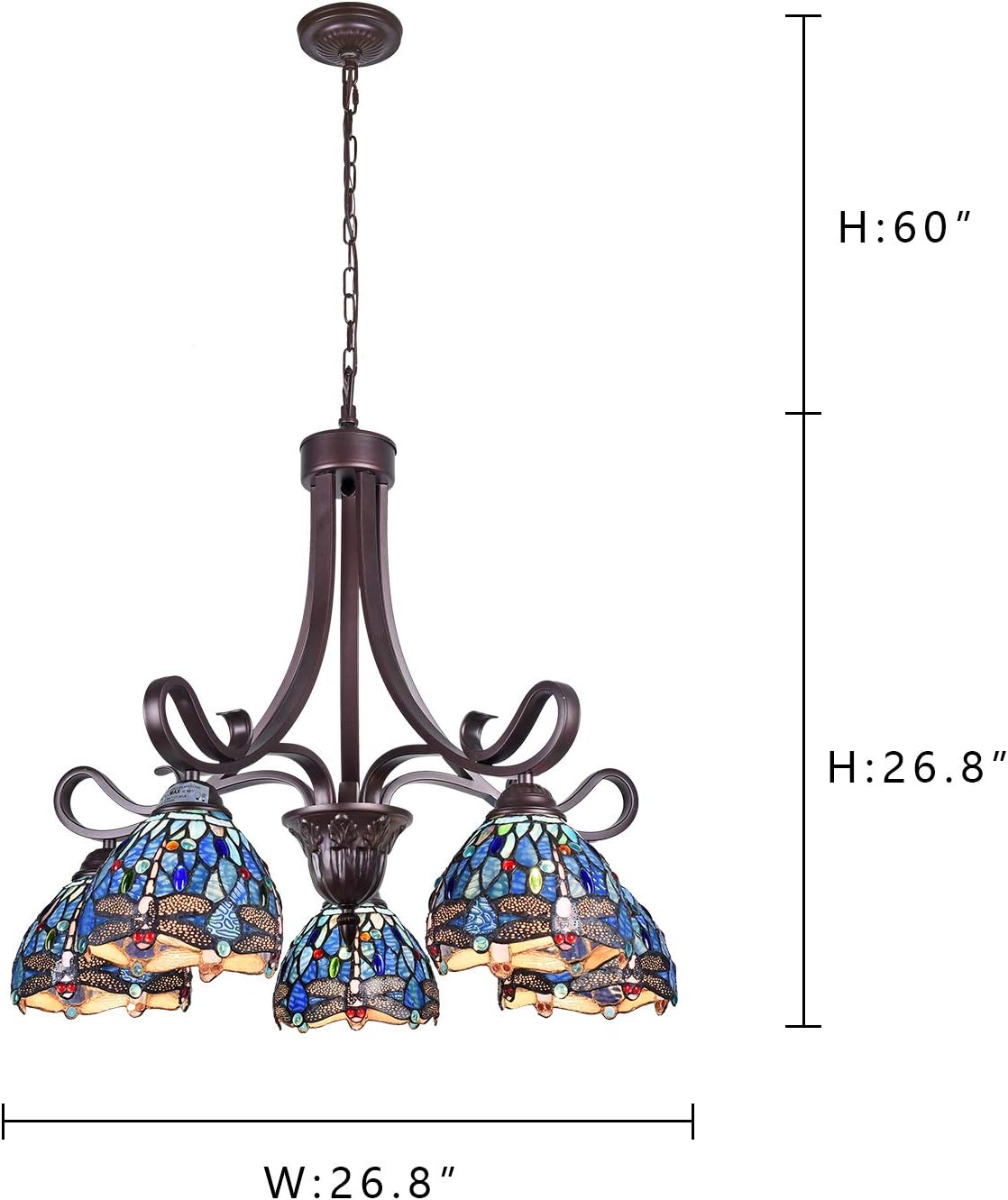 Hottest Sales Capulina Tiffany Chandeliers 5-Light x7Width Stained Glass Chandeliers Vintage Style for Dining Room Foyer Kitchen Hottest Sales Capulina Tiffany Chandeliers 5-Light x7Width Stained Glass Chandeliers Vintage Style for Dining Room Foyer Kitchen