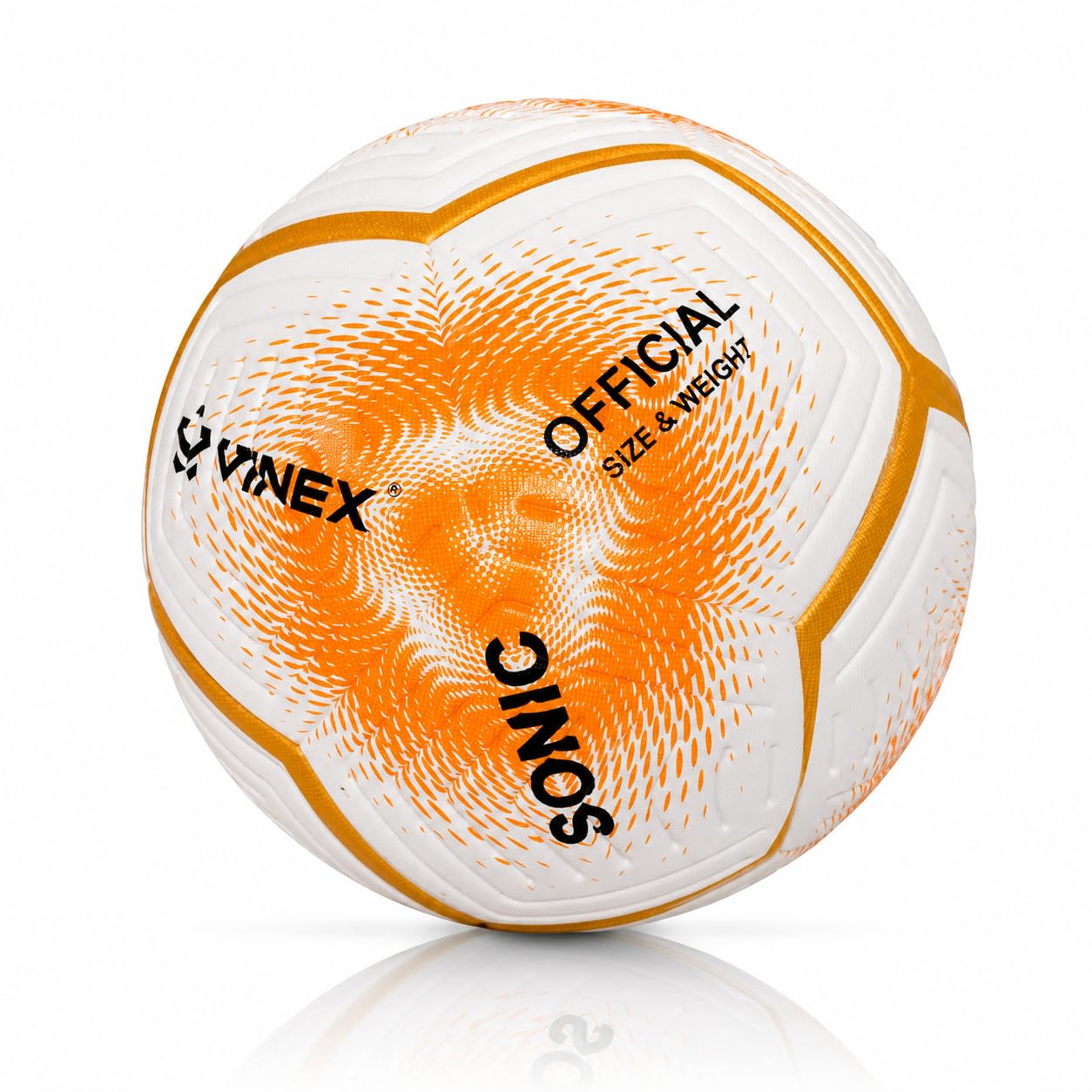 Vinex Sonic Football Size 5 | Laminated Soccer Ball for All Surfaces | 2.5mm PVC | Thermo-Bond Construction | Durable Rubber Bladder | 425g Official Weight-image-43