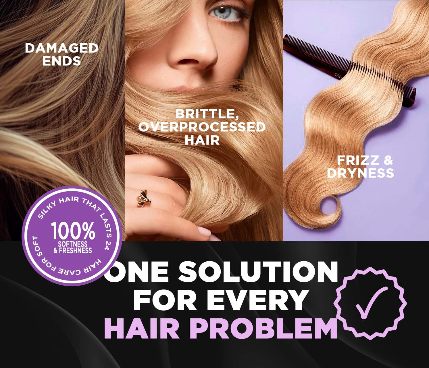 Miracle Repair Shampoo 1L – With quinoa and soy protein – Sulfate-free, vegan shampoo for damaged, colored or processed hair – Professional formula.