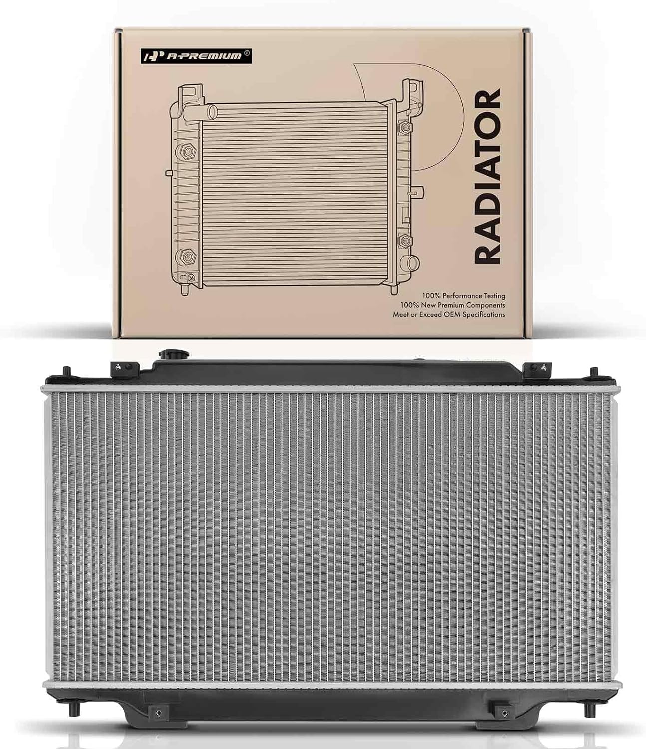 A-Premium Engine Coolant Radiator Assembly Compatible with Mazda 3 2014-2018 2.0L 2.5L, Replace# PE181520Y, PE181520Y