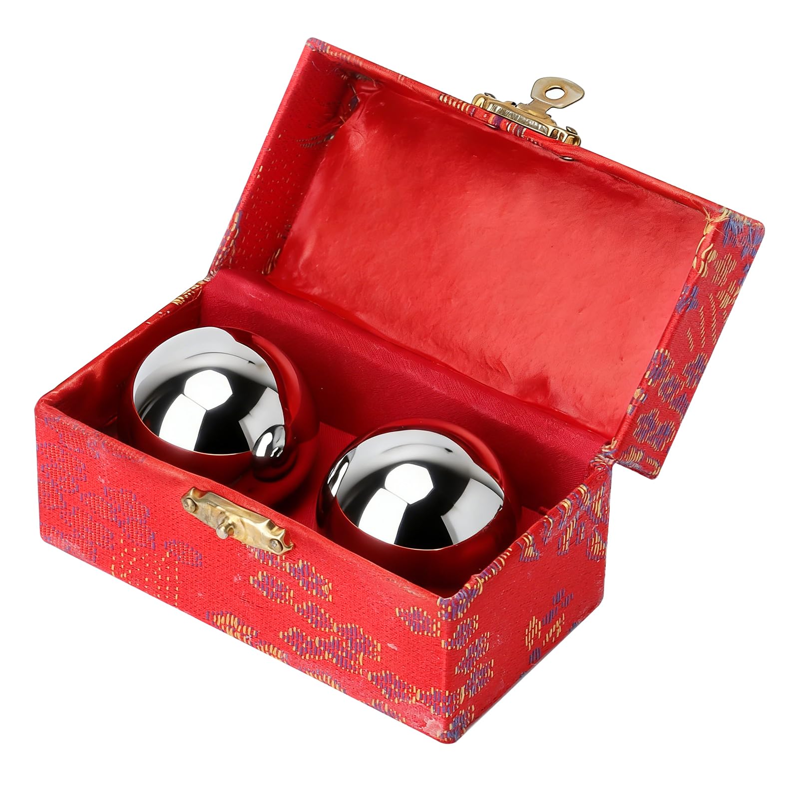 Qi Gong Bolas de metal de 38 mm, bolas de sonido para relajación y meditación, bolas de entrenamiento Qi Gong para principiantes y personas mayores, agradable bola de sonido con caja de