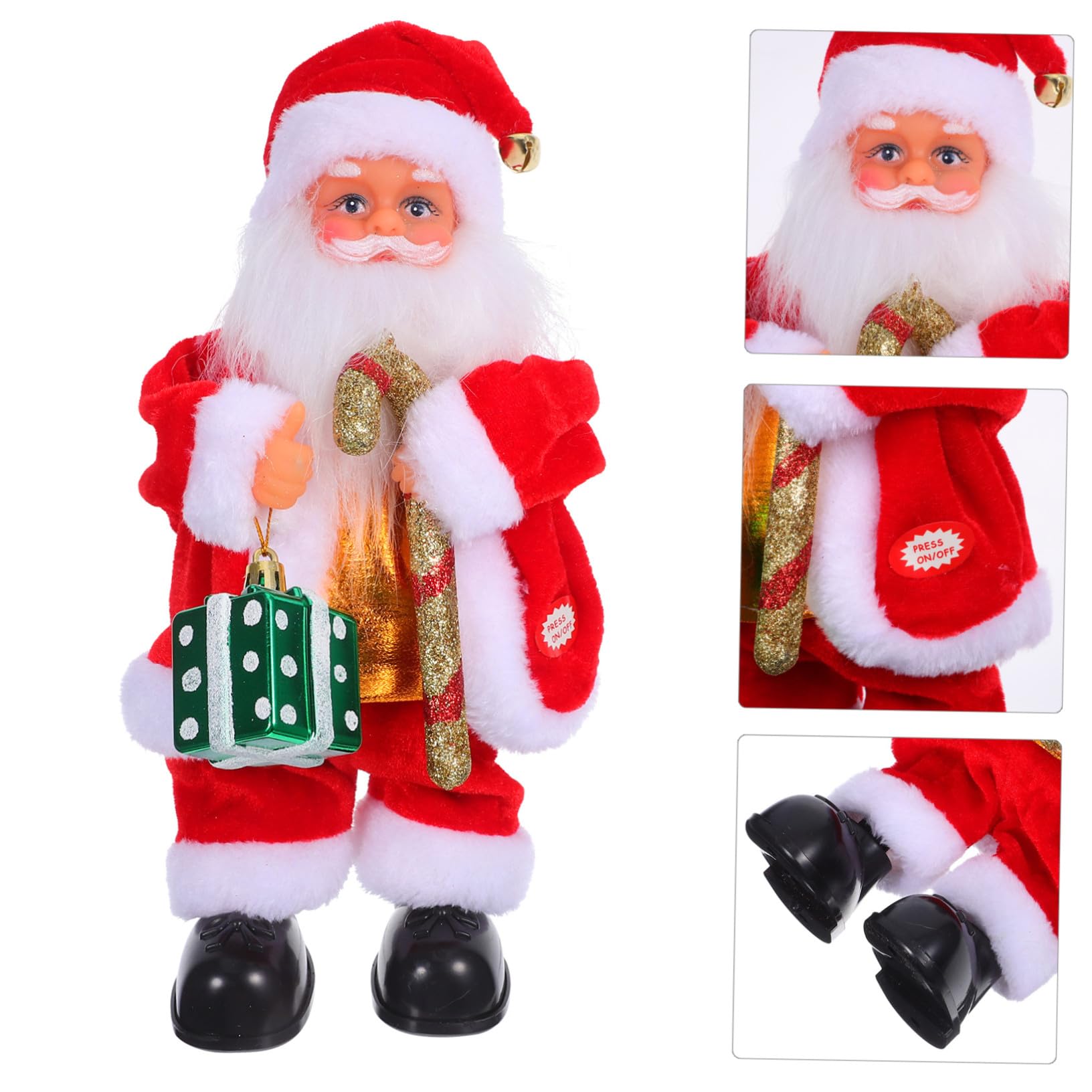 SUPVOX Bambola di Babbo Natale Elettrica Giocattolo Musicale per Feste Natalizie Decorazione Divertente per Ragazzo Ragazza e Caminetti