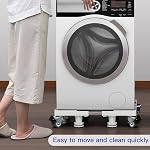 DEWEL Machine de lavage pied Stand Largeur 16.5-24.4 pouces Hauteur de 3,9-4,7 pouces Multi-fonctionnel Movable Base mobile Roller réglable avec 4 Roues et roues en caoutchouc de verrouillage 8 Pieds forts