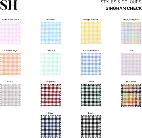 Miniatura 8 de Solino Home Camino de mesa de lino a cuadros de 48 pulgadas, 100% lino puro, color amarillo, caléndula a cuadros, 14 x 48 pulgadas, ideal para