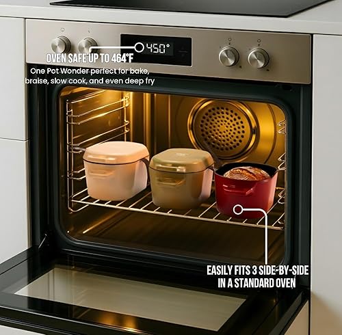 Miniatura 2 de Kook Dutch Oven with Lid, Bread Loaf Pan, Enameled Cast Iron, Great for Baking Sourdough, Cooking and Roasting, Dishwasher Safe, Dual Handles,