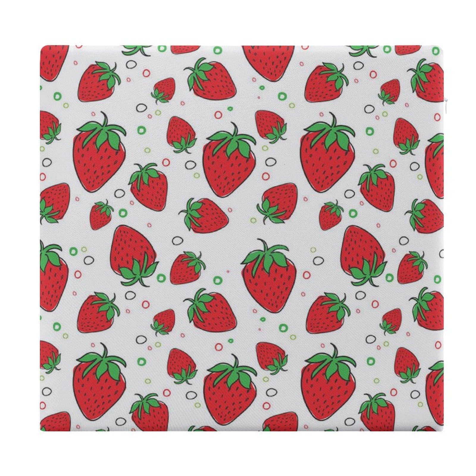 JZemdybill Chair Pad, Strawberry Seat Pad, Square Chair Cushion for Yoga Living Room Balcony