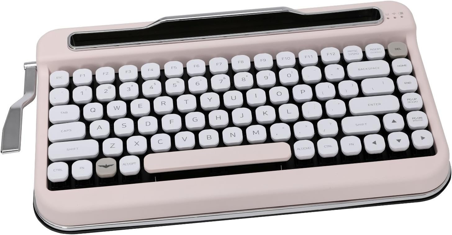 Penna Bluetooth Keyboard with Diamond Keycap(US Language) (Switch-Cherry Mx Blue, Baby Pink)
