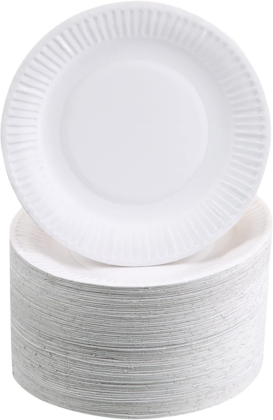 Caterpack 250 Pack 7inch White Paper Plates, Wood 11.8 x 17.8 x 17.8 cm