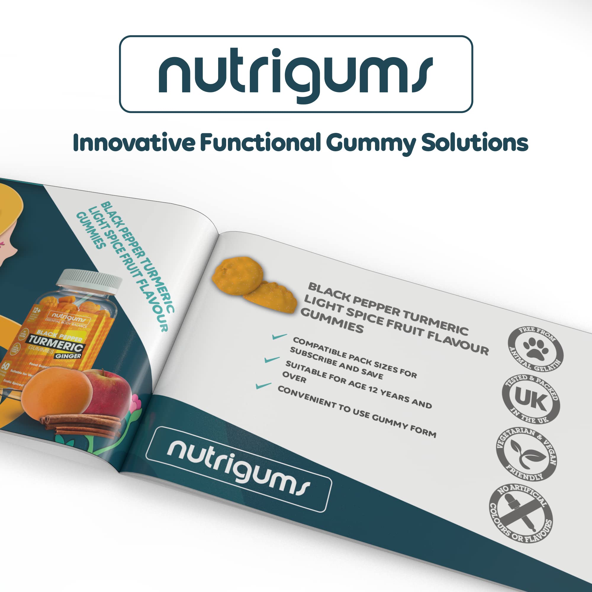 NUTRIGUMS® Turmeric, Ginger & Black Pepper Extract 1000mg (per 2