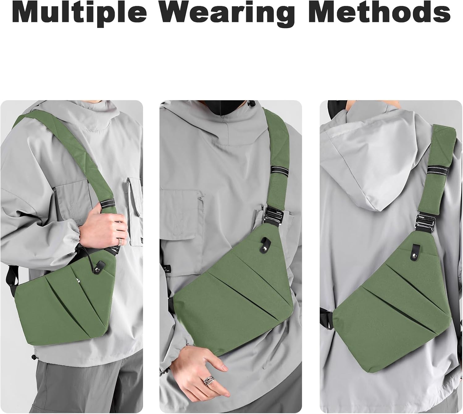 Anti Theft Travel Bag, One Shoulder Large Capacity Cross-body Bag Chest Fashion Lightweight Sling Bags for Travel Sports - Image 6