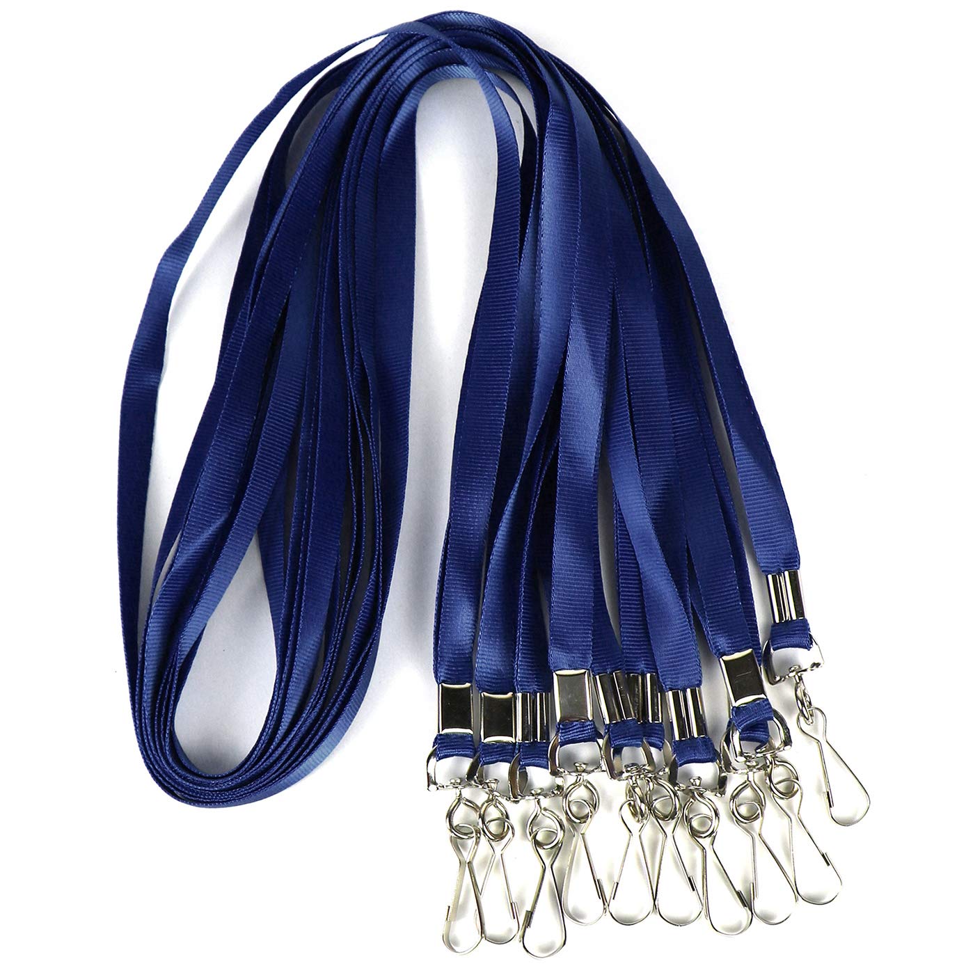 Bulk Lanyards Premium Cruise Lanyard Nylon Badge Lanyards for Id Holder Perfect for Office, Kids, Teachers (Navy Blue, 50 Pack)