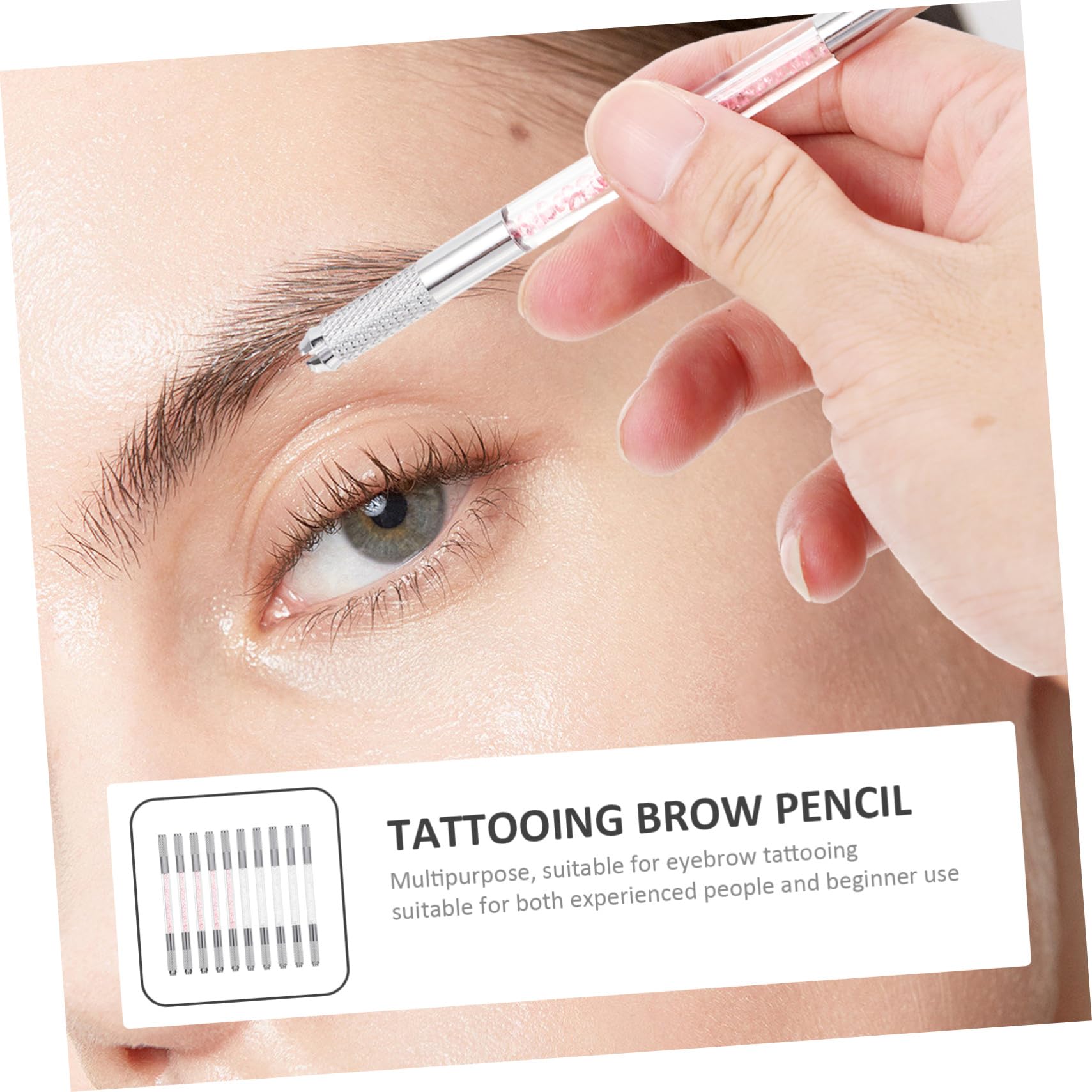 OUNONA 10piezas Lápiz de Cejas Microblading Doble Punta para Tatuajes Maquillaje de Larga Duración para Cejas Naturales Casa