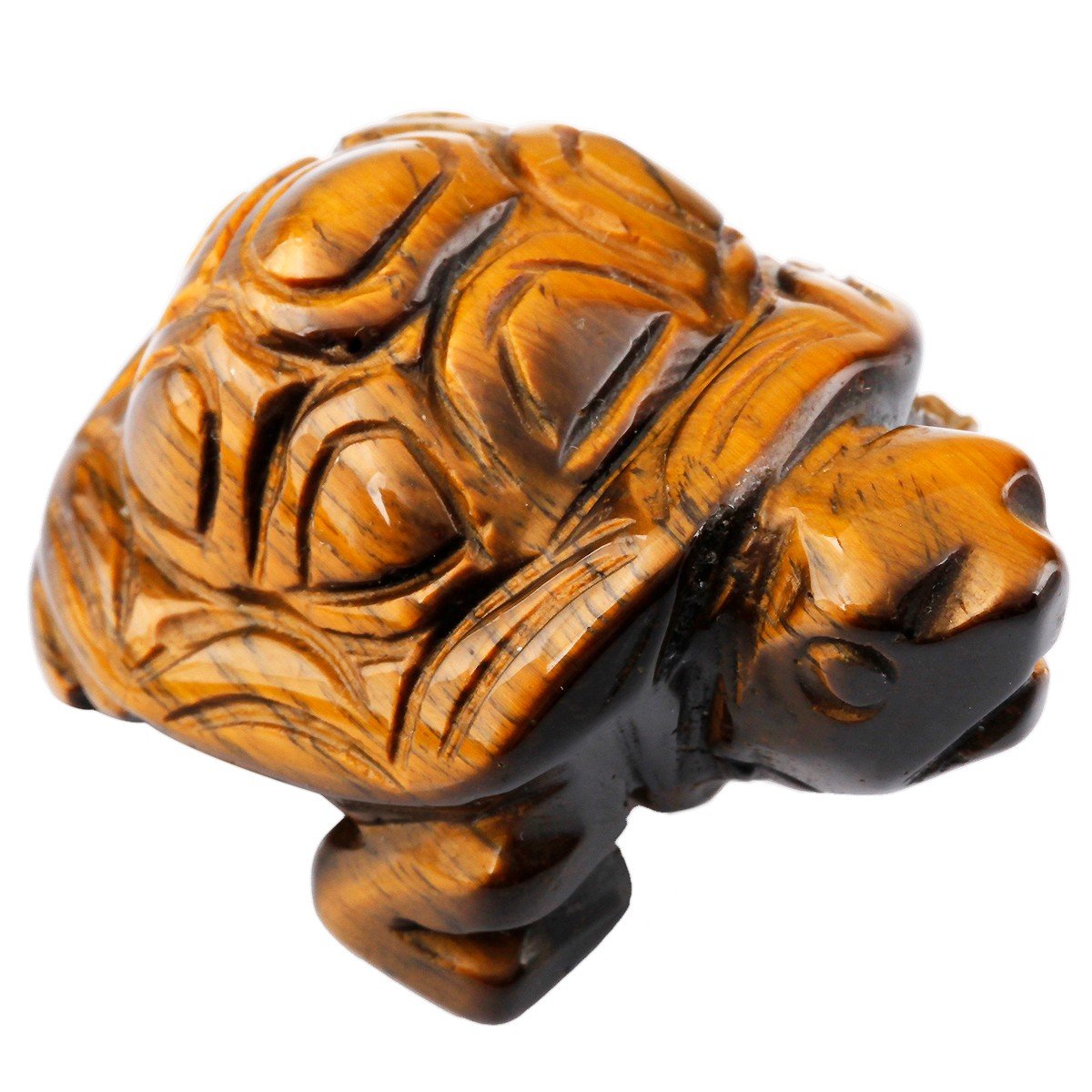 Rockcloud Healing Crystal Guardian Turtle Tortoise Pocket Stone Figurines Carved Gemstone Crafts 1.5''