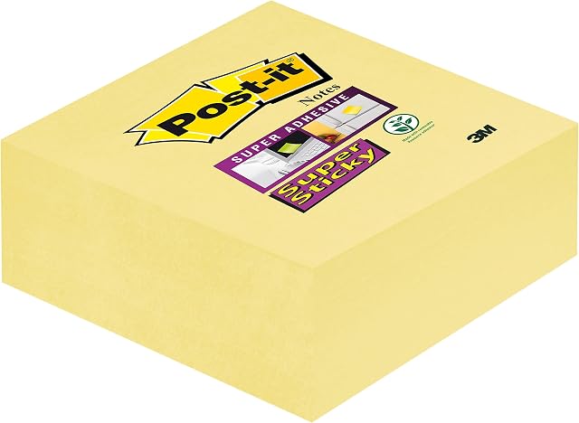 Post-it 2028-SCY karteczki samoprzylepne Super Sticky kostka, 76 x 76 mm, 270 arkuszy, żółte