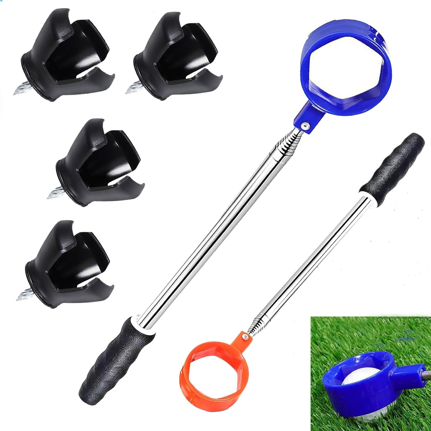 5 Pack Golf Ball Retrievers Telescopic Golf Ball Picker