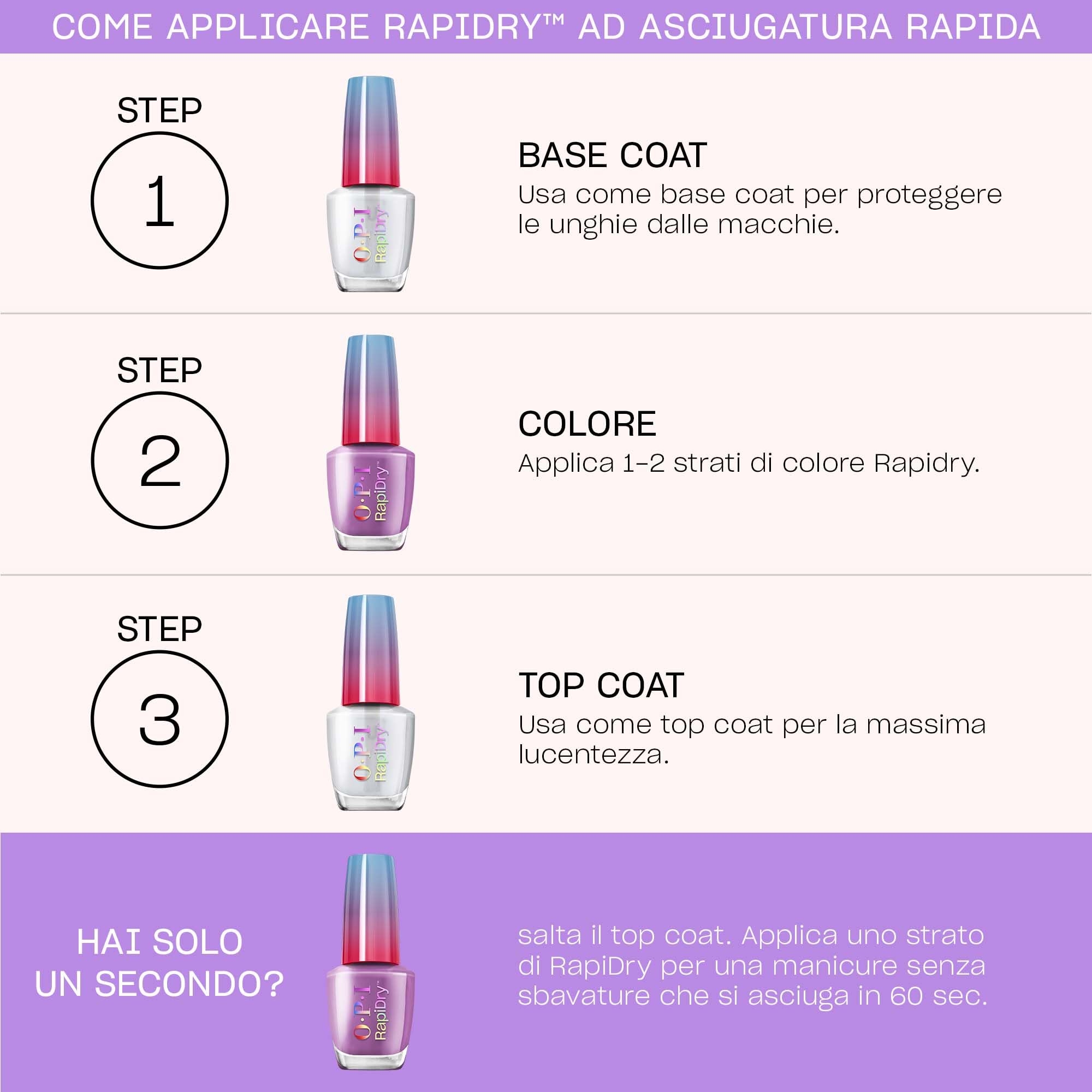 OPI RapiDry™ Smalto ad Asciugatura Rapida, Vegano e a Prova di Sbavature, Smalto Opaco in Tonalità Neutre, Nude e Rosso (9ml)