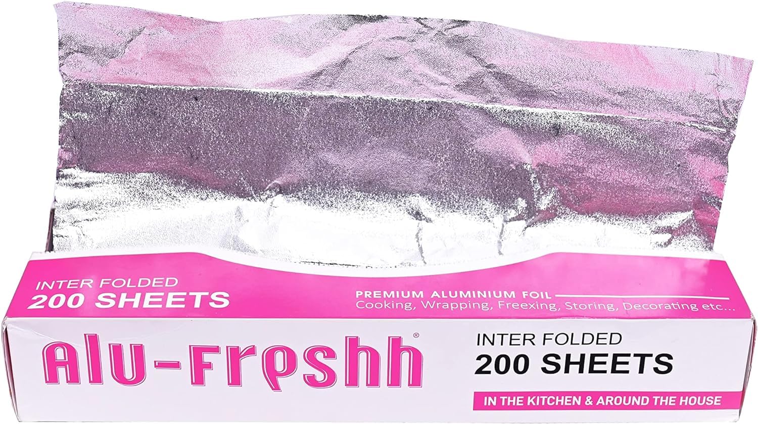 Interfold 200 fogli di alluminio pretagliati, 30,5 cm x 27 cm, pellicola da cucina pop-up, tirare e avvolgere il foglio di alluminio goffrato per arrostire, rivestimento della griglia