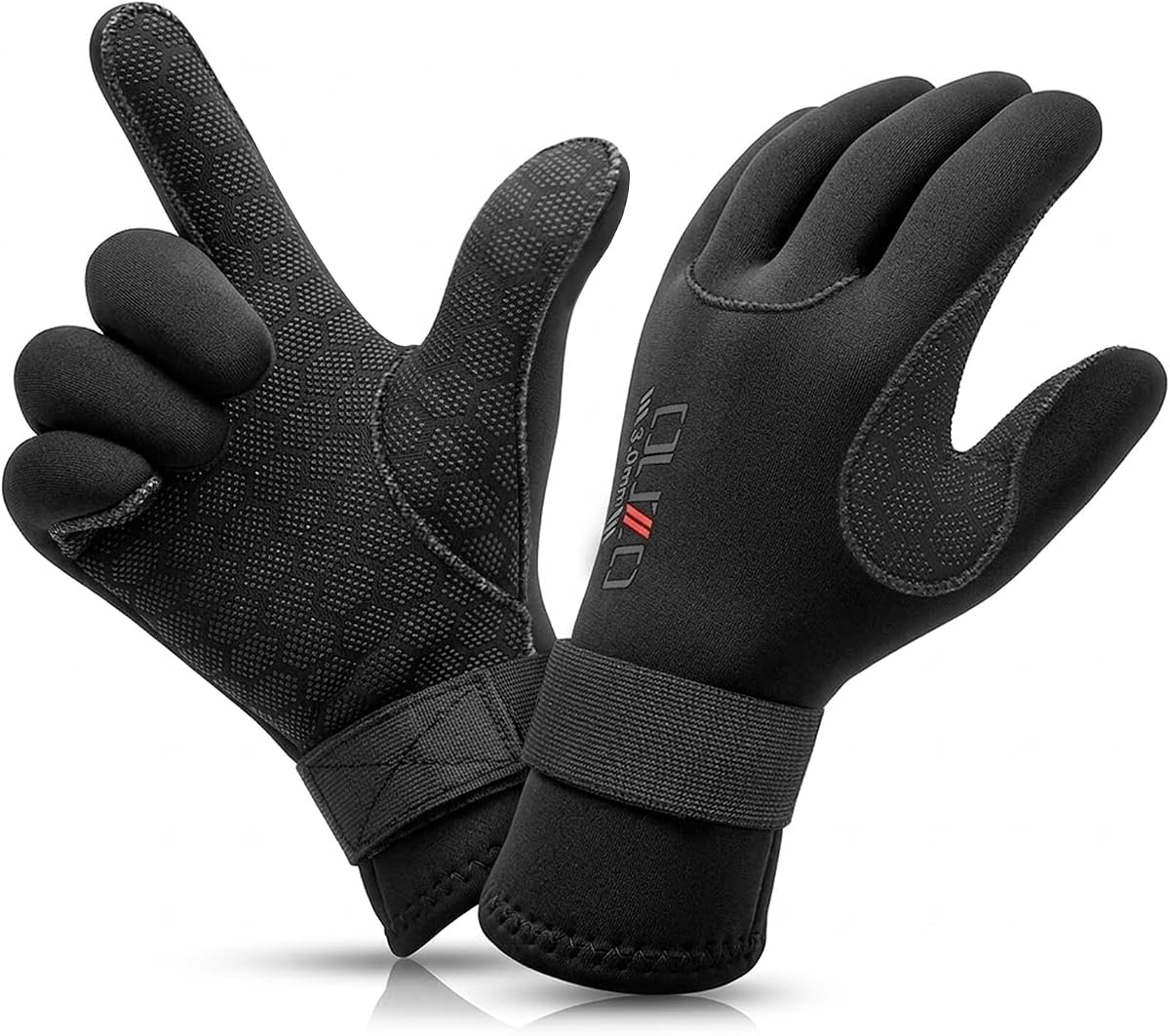 Skyone Guantes de Neopreno Guantes de Buceo Hombres Mujeres, 3MM 5MM Térmicos Antideslizantes Guantes de Buceo Flexibles con Correa de muñeca Ajustable, Guantes de Surf para Snorkel Vela