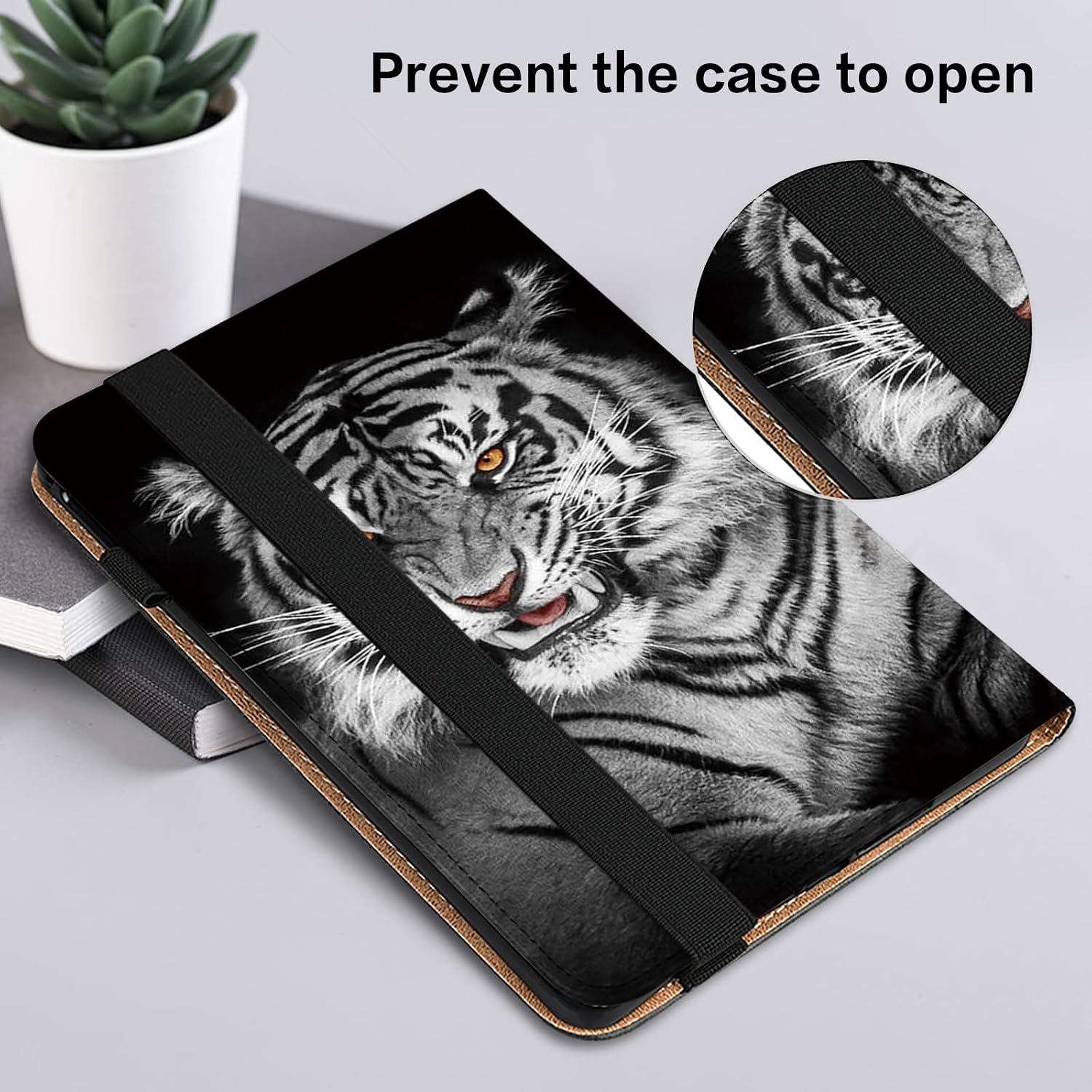 ALILANG Case for Samsung Galaxy Tab S11 Ultra 5G 2025/S10 Ultra 2024/S9 Ultra 2023/S8 Ultra 2022 14.6", PU Leather Shockproof Folding Stand Cover with Card Holder and Pen Holder -Black Tiger